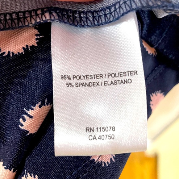 Nina Leonard Navy Pink Polka Dot V Neck Maxi Dress Beaded Accent, Sz M - Picture 6 of 7